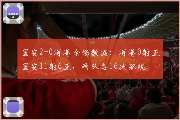 国安2-0海港全场数据：海港0射正国安11射6正，两队各16次犯规