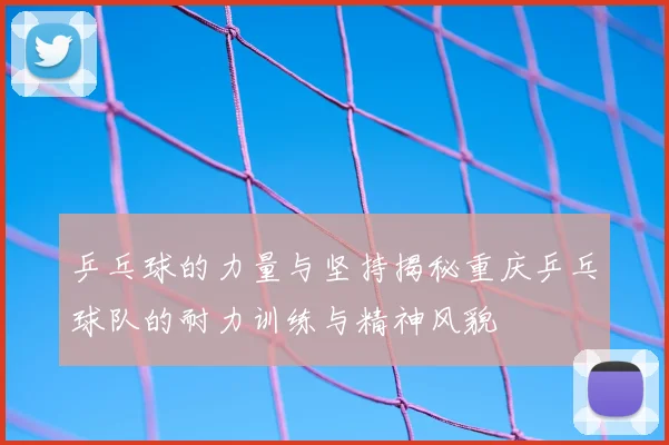 乒乓球的力量与坚持揭秘重庆乒乓球队的耐力训练与精神风貌